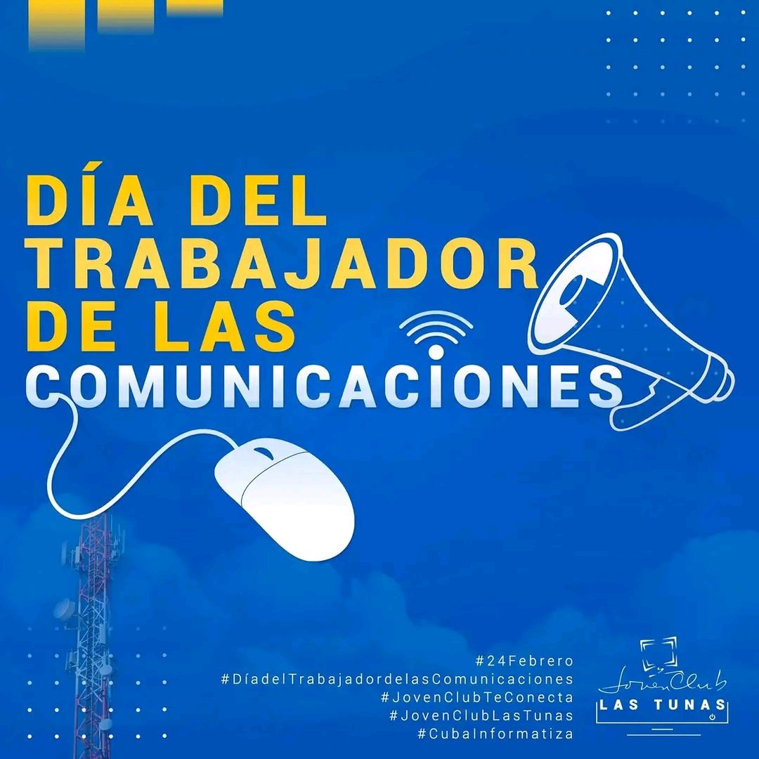 jovenclub_tunas's tweet image. 📝Hace 64 años se escuchó por primera vez la voz del Che a través de la radio desde la Sierra Maestra. Nacía Radio Rebelde. 
📌En honor a la fecha, se celebra el día del trabajador de las Comunicaciones📡, la Informática🖥️📲 y la Electrónica🔋.
🎉¡Felicitaciones! 
 #MINCOM