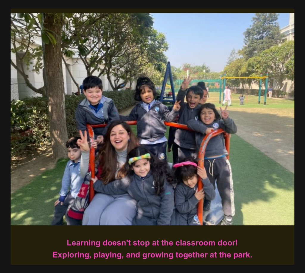 Meenakshi Minocha IB Early Years Educator@Pathways (@indomermaid) on Twitter photo Learning doesn't stop at the classroom door!
Exploring, playing, and growing together at the park. <a href="/PathwaysNoida/">Pathways School Noida</a>
#education #lifelonglearning #learningthroughplay #earlychildhooddevelopment #outdoorlearning #creativity #discovery #growthmindset #futureleaders #makingmemories Learning doesn't stop at the classroom door!
Exploring, playing, and growing together at the park. <a href="/PathwaysNoida/">Pathways School Noida</a>
#education #lifelonglearning #learningthroughplay #earlychildhooddevelopment #outdoorlearning #creativity #discovery #growthmindset #futureleaders #makingmemories