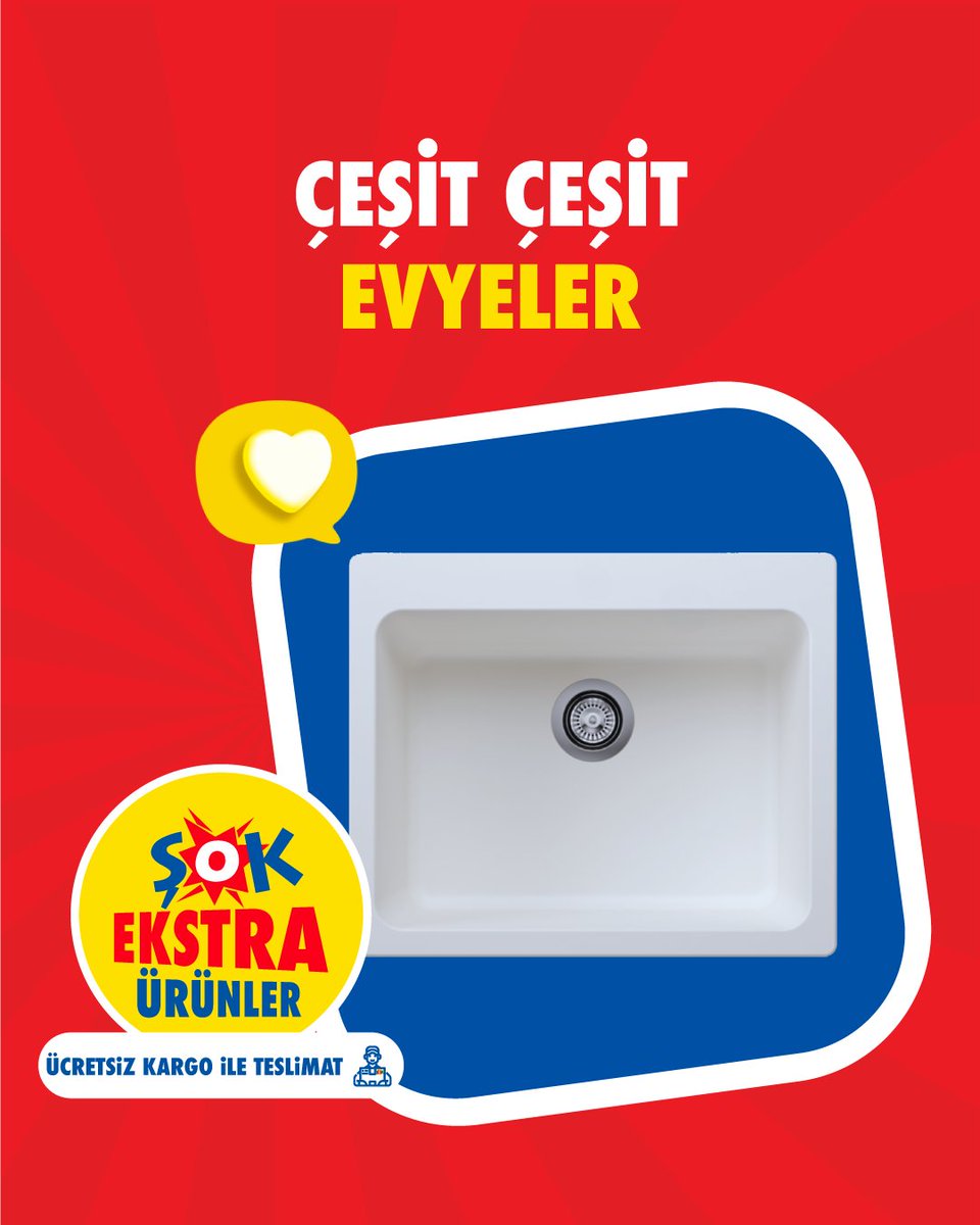 SokMarketler's tweet photo. Mutfağımızı yenilemeyi #ŞOKSeviyoruz! 💛 #Evye çeşitleri 24-27 Şubat 2024 tarihleri arasında #ŞOK’ta!
İster mağazalarımızdan ister #CepteŞOK'tan siparişinizi verin, en geç 21 iş günü içerisinde kapınıza ücretsiz teslim edilsin! 🤩 https://t.co/9eZhzqZDNW