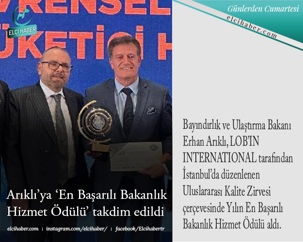 Arıklı’ya ‘En Başarılı Bakanlık Hizmet Ödülü’ takdim edildi elcihaber.com/haber/arikli-y… #haber #KKTC