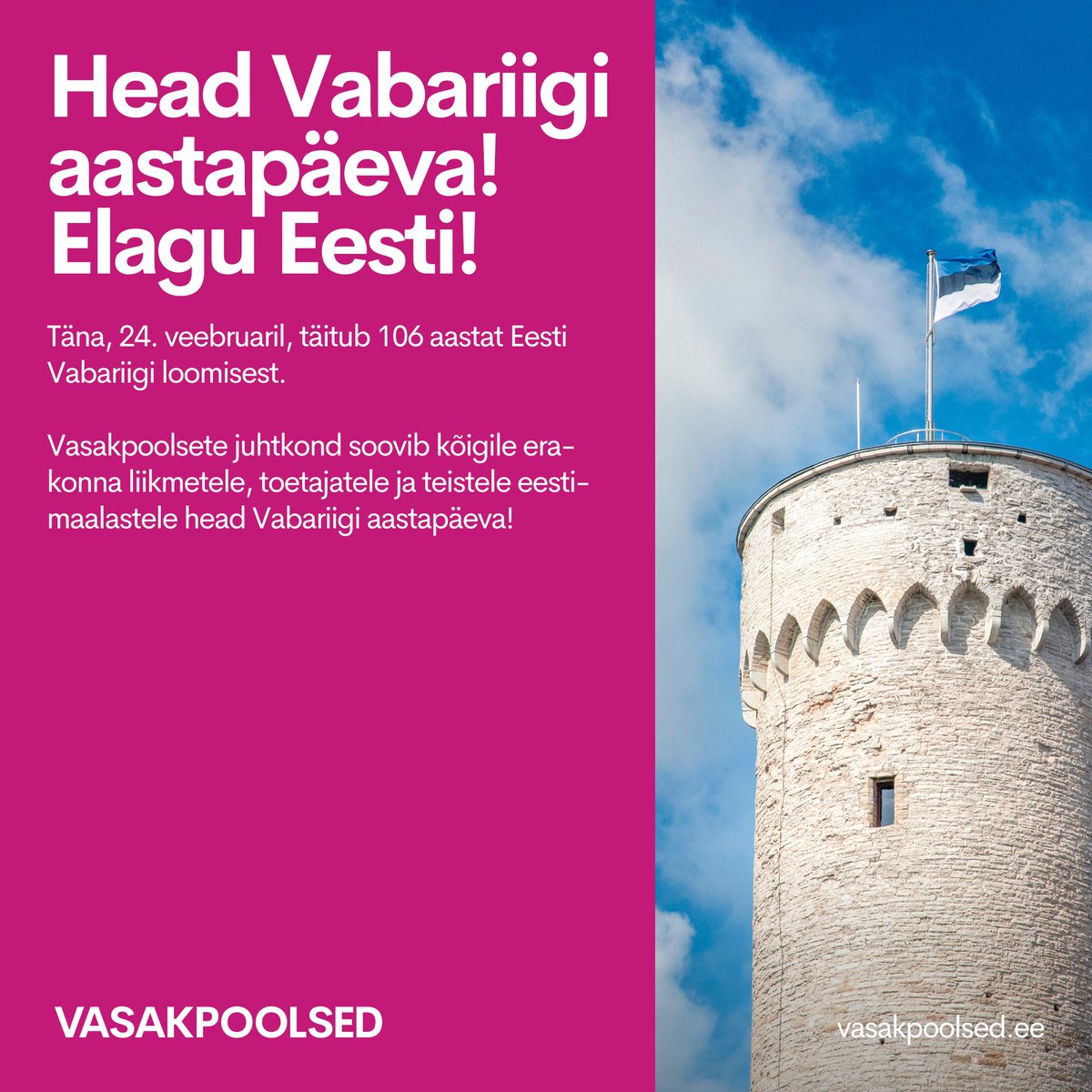 🇪🇪 Vasakpoolsed soovivad head Vabariigi aastapäeva!