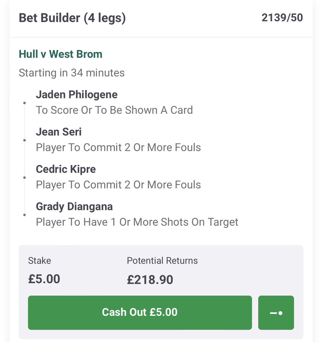 beck_builder's tweet image. Early #BetBuilder #HULWBA ⚽️