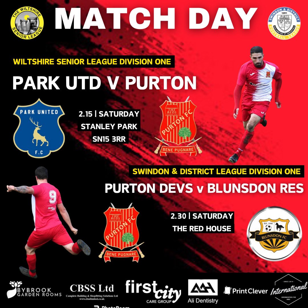 It’s game on at the Red House for Purton Development v @BlunnyFC reserves in @sdflswindon 

2.30pm kick off ⚽️🔴