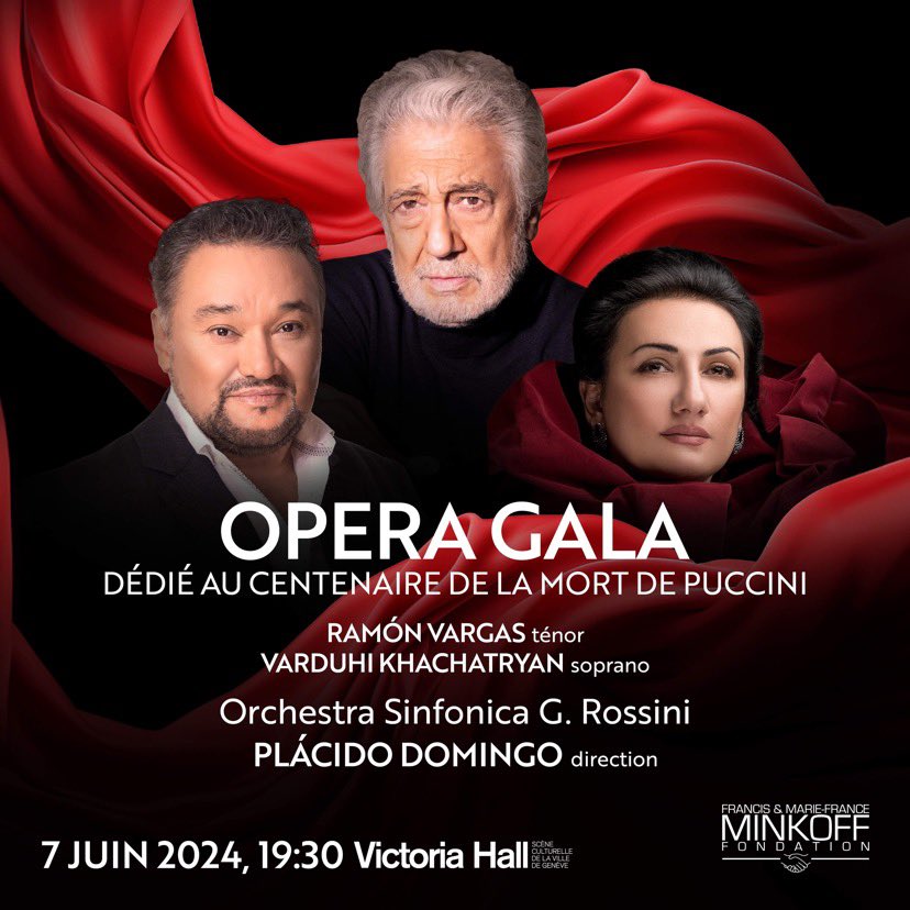 AVETIS_AS's tweet photo. Opera Gala dédié au 100ème anniversaire de la mort de Puccini

Orchestra Sinfonica G. Rossini
PLÁCIDO DOMINGO, direction

RAMÓN VARGAS, ténor
VARDUHI KHACHATRYAN, soprano

Victoria Hall de Genève, 7.06.2024 https://t.co/lN1fz0oJy7