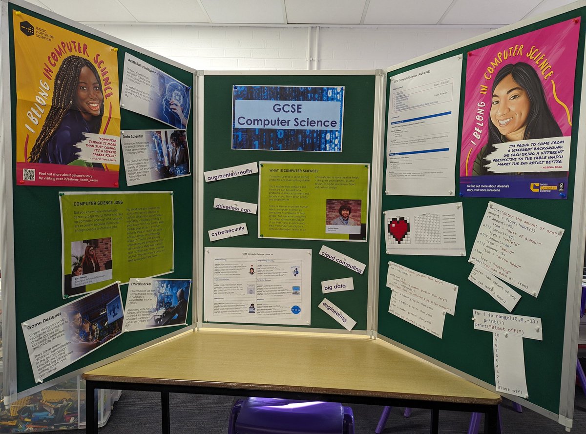 Year 9 options evening for students to find out more about each subject that can take for GCSE. Proudly displaying the #I_belong posters from @cgarside @WeAreComputing #NCCE