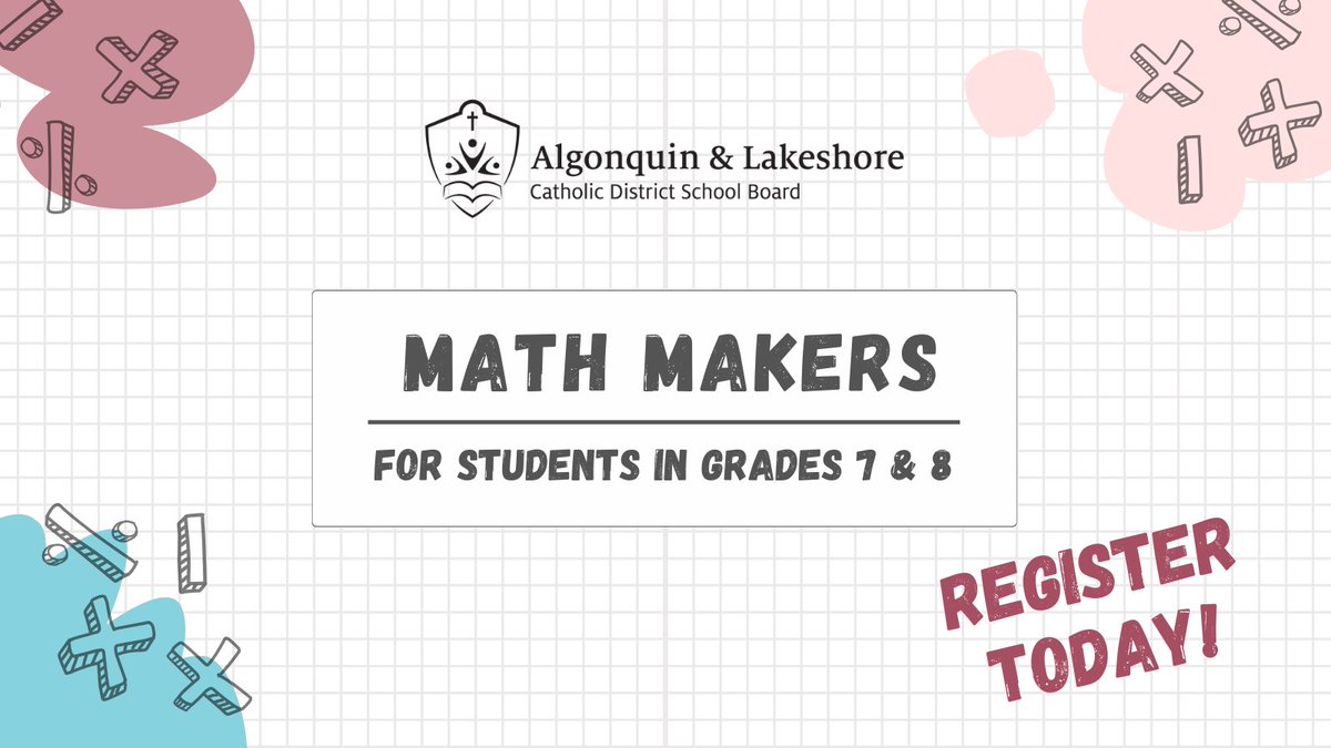 REMINDER: The deadline to register for the Grade 7-8 Math Boost Program “Math Makers”is this Monday, February 26. Details: bit.ly/3SG6Vif