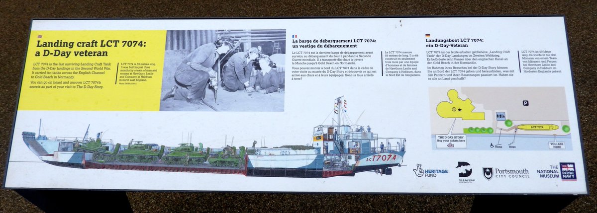 LCT  7074   Museumship at Portsmouth 18 02 2024. Commissioned 06 April 1944 and Decommissioned 1947.