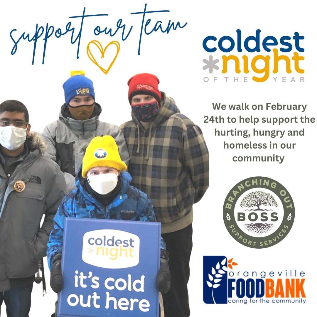TODAY 🥳🥳🥳 We will once again be participating in Coldest Night of the Year, to raise awareness and funds for the hurting, hungry, and homeless in our community. cnoy.org/location/orang… @orangevillefood #CNOY #CNOY24 #CNOYorangeville #Orangeville #DufferinCounty