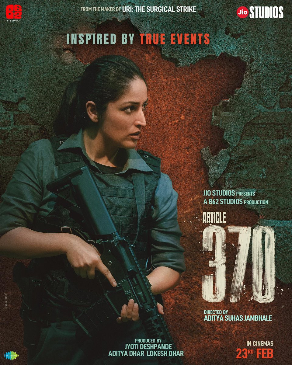 sudh_rathore's tweet image. Some movies are crafted &amp;amp; presented with such nuance that the cheer from audience is inevitable!
#Article370 is in that category!❤️🇮🇳
What a theatrical experience!
Wow @yamigautam!🙌🏽 Kudos @AdityaDharFilms, @AdityaSJambhale ! 👏🏽👏🏽 #PriyaMani @arungovil12 #KiranKarmarkar 
#Kashmir
