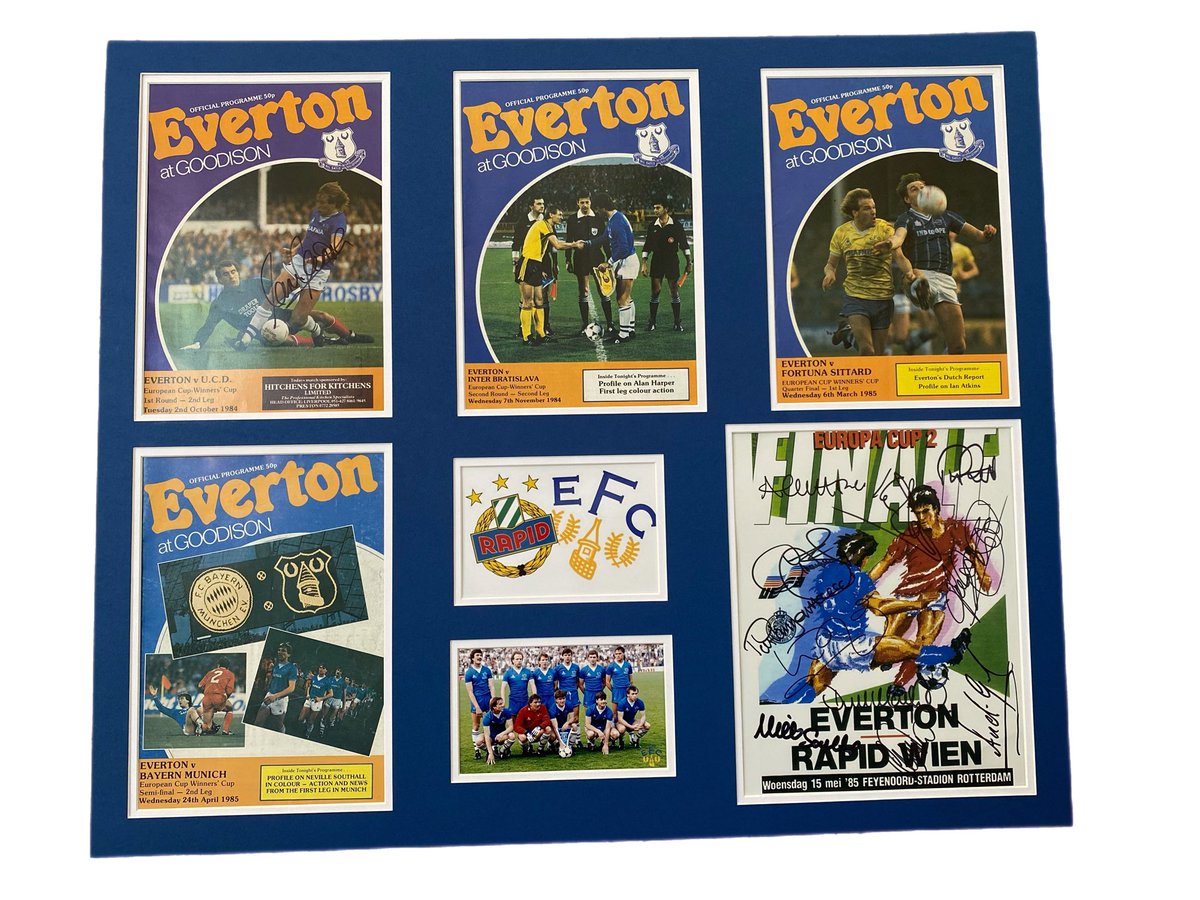 For the blues 😍🔥All the home ECWC final programmes with the final programme signed by the squad @EFCFPF @davecocky @KevRatcliffe4 @reid6peter @NevilleSouthall 🔵#Rotterdam #goodison #everton