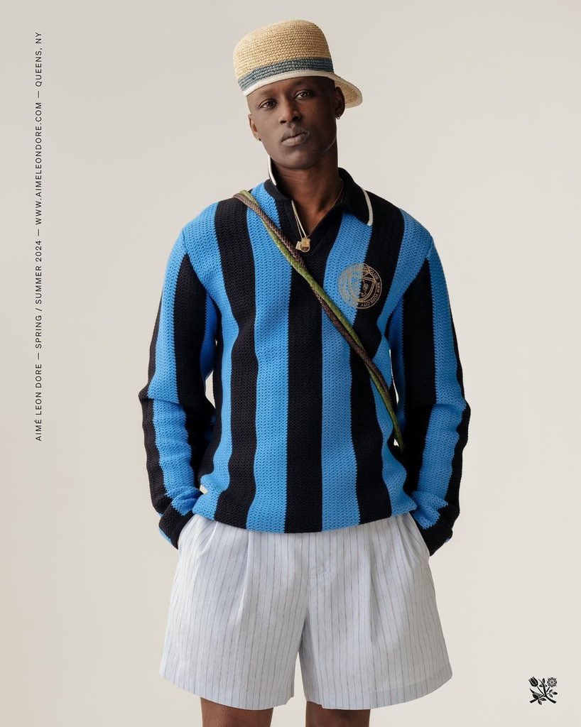 rooomxix's tweet photo. @aimeleondore SS24 Lookbook consists of the warm knitwear along with Porsche &amp; New York Yankees😍 https://t.co/QgBfW94tHJ