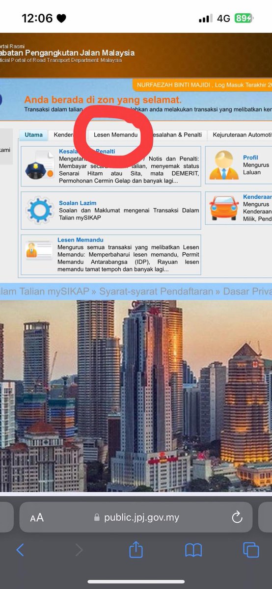 JalanCutiSantai's tweet photo. Finally, setelah 3 bulan terabai😂 renew online jer skrgg gais😂

1. Masok je web;  
jpj 

2. Login pakai ic and passwrd yg korg dh register kt apps MYJPJ 

3. Pergi ke Lesen Memandu

4. Pergi ke Pembaharuan Lesen Memandu https://t.co/C46rVHRQKY