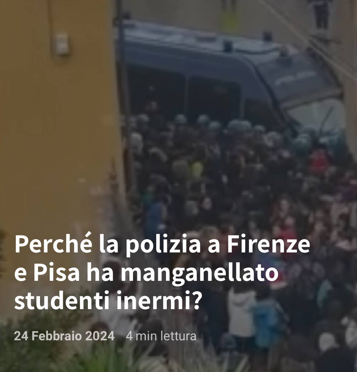 Perché la polizia a Firenze e Pisa ha manganellato studenti inermi? Questa è la domanda che andrebbe posta ai questori delle due città, ai rappresentanti del governo e delle autorità chiamati in causa dagli episodi 🧵