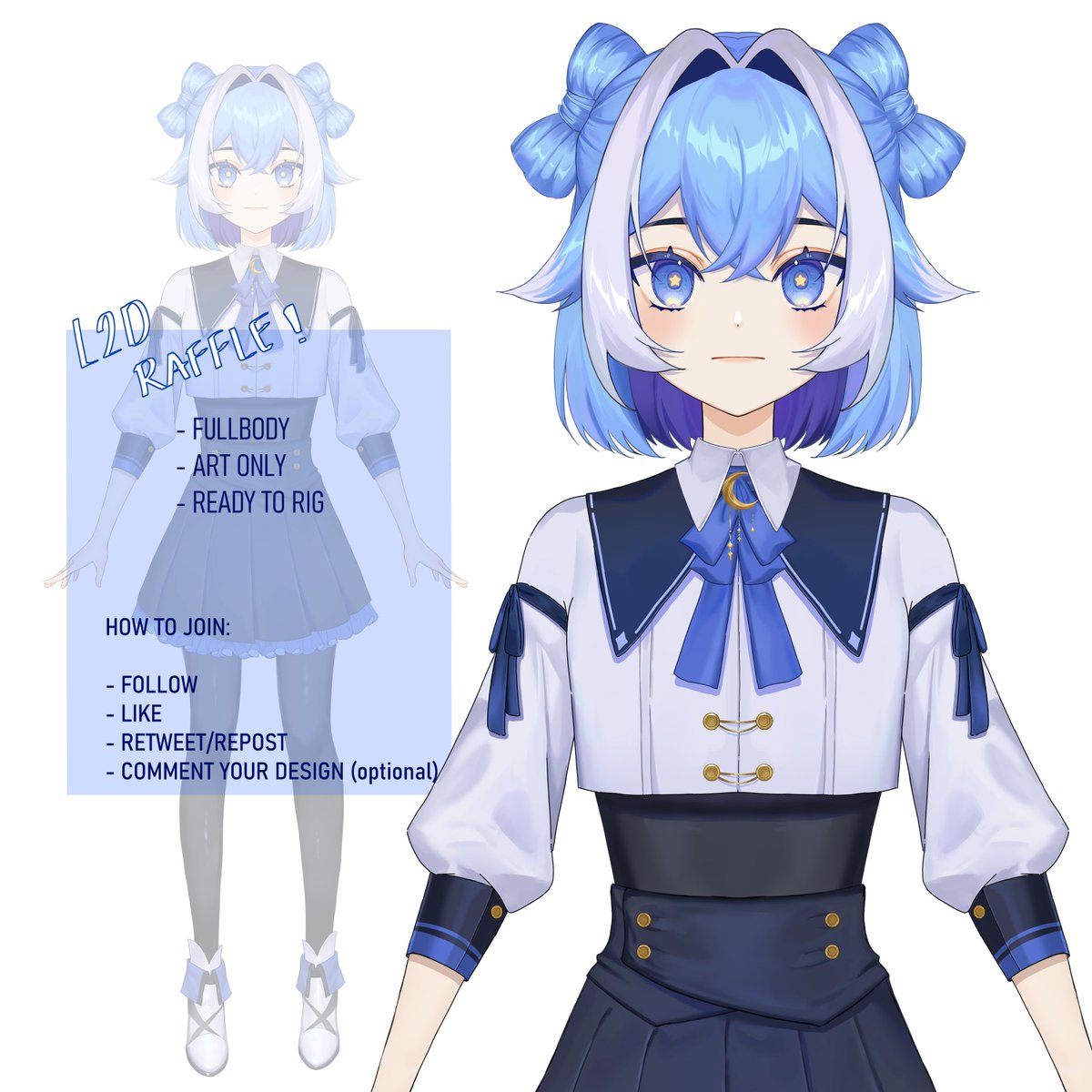 🫶 L2D MODEL GIVEAWAY!!! 🫶
- Follow + like + rt 
- Comment your design if you have 
- no burner/giveaway accs  

💙 Ends March 16th