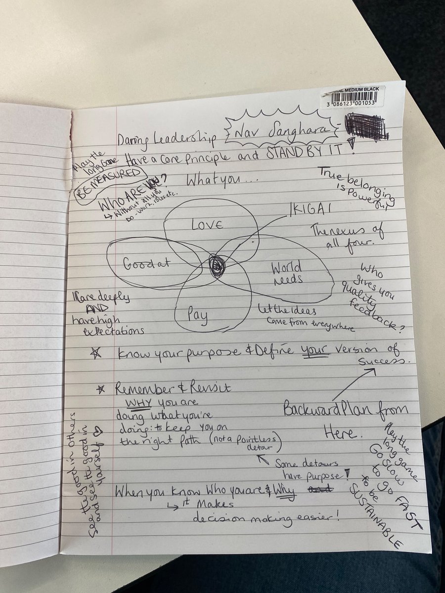 #SteppingUpSaturday LOVED hearing from <a href="/NavSanghara/">Nav Sanghara</a> on 'Daring to Lead' at the <a href="/StepUpNet_Ed/">Step Up Education</a> London leadership day. Many scribbles!!!