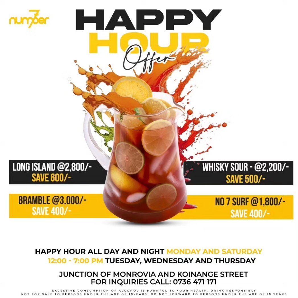 number7nairobi's tweet photo. Happy people deserve happy vibes and happy hours....
#happyhourallday #cocktails #weekendvibes #goodmusic https://t.co/Y9ZyksLeqJ
