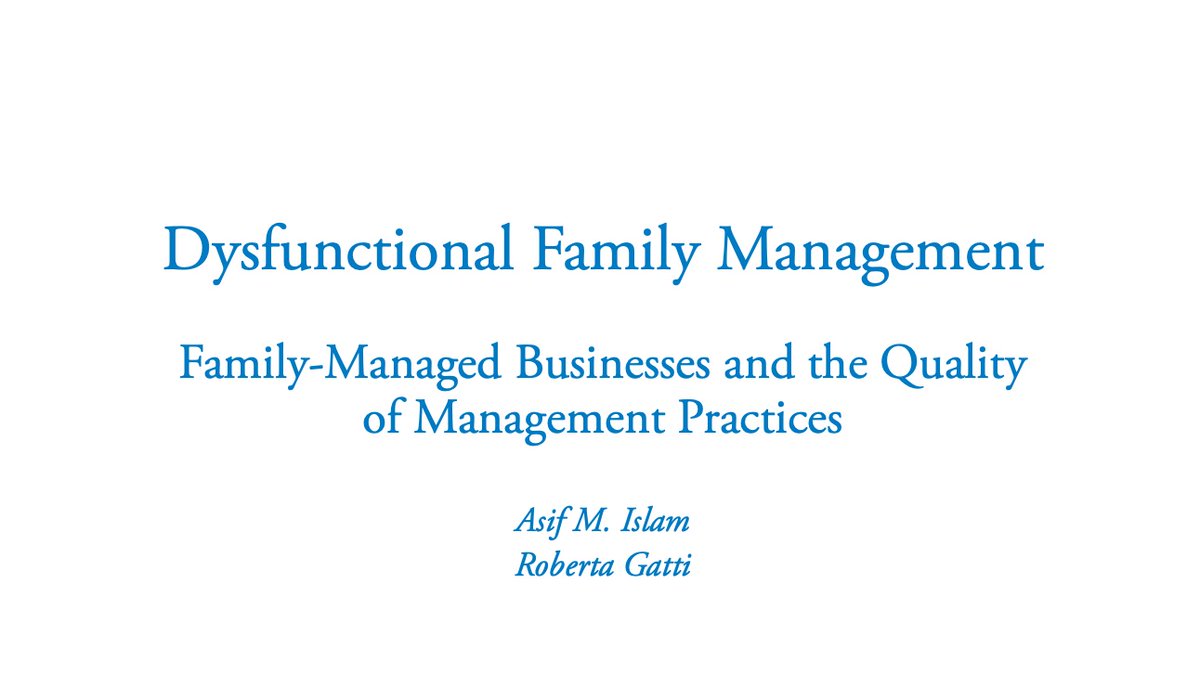 '<a href="/RobertaGattiECO/">Roberta Gatti</a> &amp; Atif Islam <a href="/WorldBankMENA/">World Bank MENAAP</a>  study family managers &amp; management practices for 9,000 firms in 41 economies from World Bank Enterprise Surveys  &amp; find engagement of governments in corruption and political connections is influential 

Link: bit.ly/3OUljT5