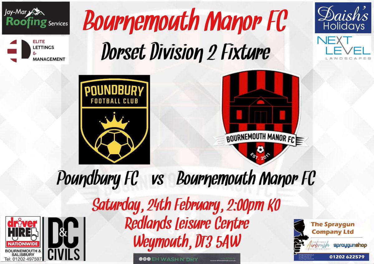 GAME ON...  We head west to Weymouth to face Poundbury FC, should be a cracker of a game.

#football #soccer #gametime #league #timetogetgoing #attitude #desire #passion #workhard #hardwork #consistencyiskey #weareback #wearebournemouthmanor #UTM🔴⚫