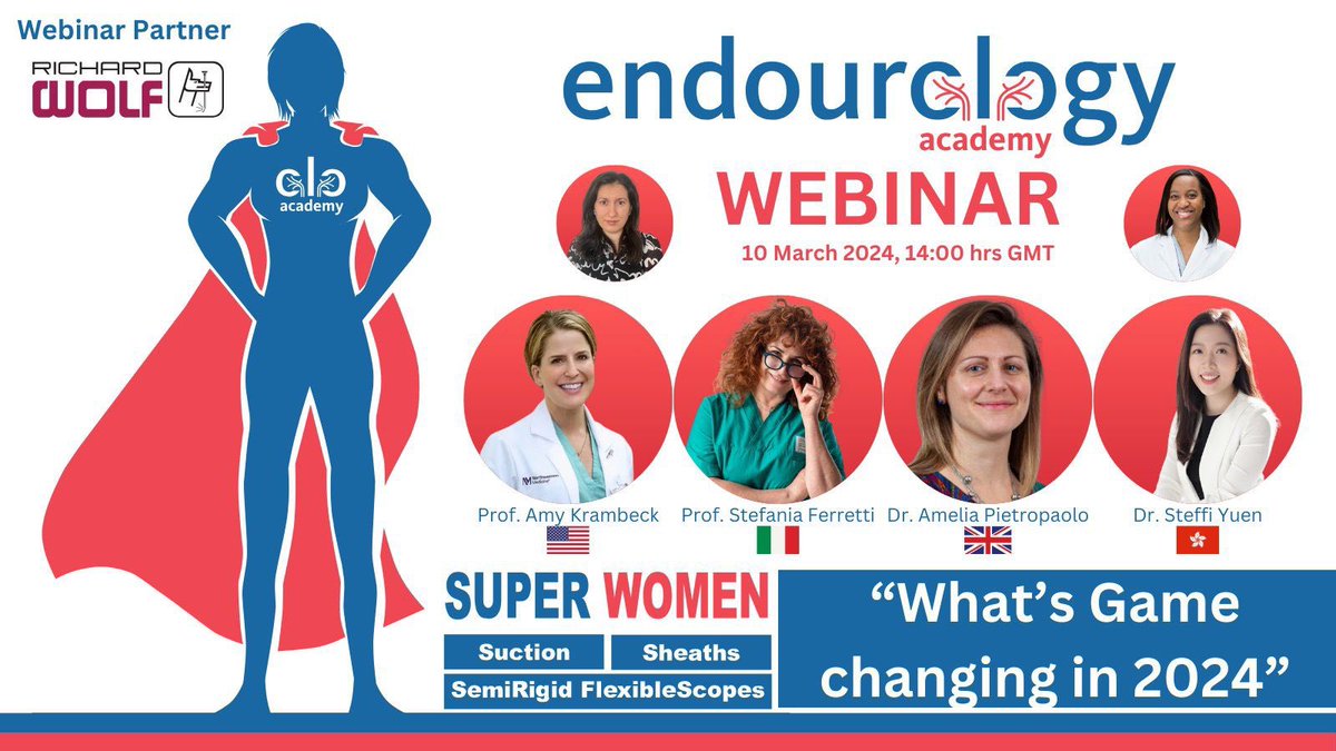 First webinar of Endourology Academy in 2024 is focusing on the "New game changing modalities in endurologic stone management". Renown "expert sisters in stone" will discuss these modalities in detail.Don't miss, join us and share with us. https:/endourologyacademy.com/webinar/20
