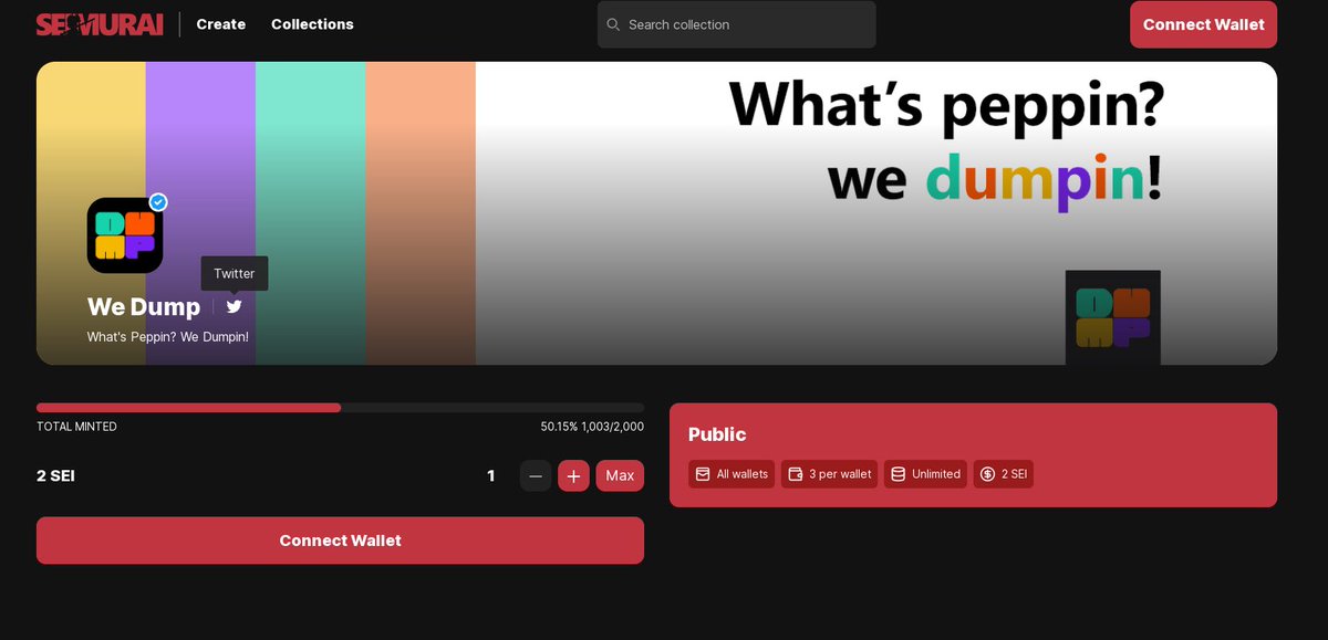 This mfer increased supply after a paid mint sold out. This is not a joke it’s SCAM.

<a href="/_WeDump/">We Dump</a> is a SCAMMER 

I used to be a supporter of @SeimuraiSEI but if they keep allowing projects to increase supply after sold out on their launchpad, they are helper to SCAMMERS too.
