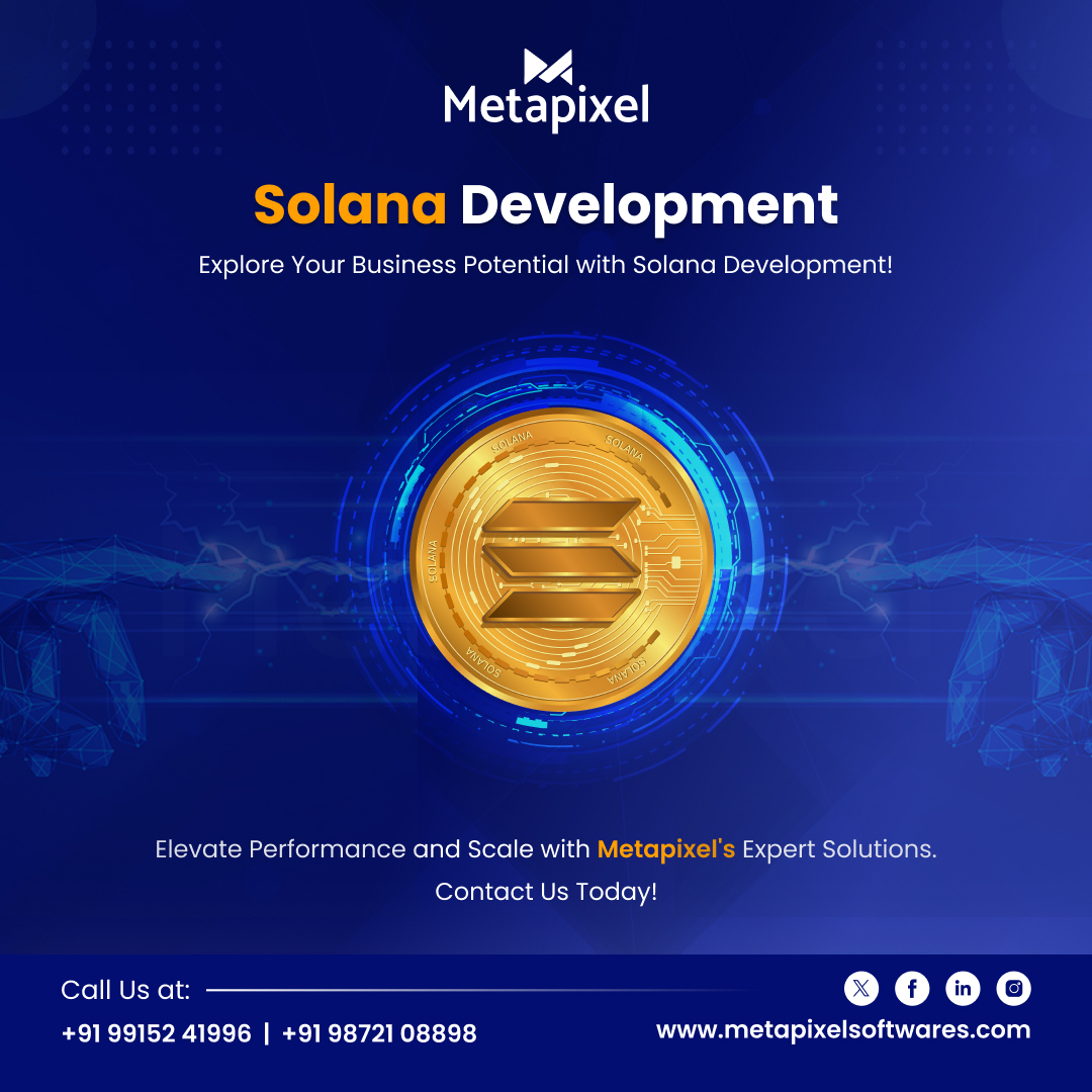 Meta_pixels's tweet image. Unleash the power of #SolanaDevelopment and watch your business soar to new heights! #Metapixel&apos;s expert solutions promise unmatched performance and scalability. Ready to elevate your game? Contact us today!
#blockchaindevelopment #blockchainwalletdevelopment