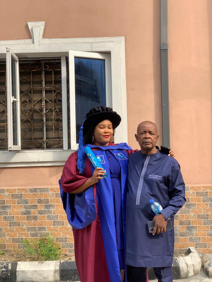 Papa I made it!!!! You have produced a daughter who bagged her PhD at age 28, owns two companies and runs a health initiative, all accolades goes to you for your unwavering support and love. You deserve every winnings and we your children will keep on winning for you!