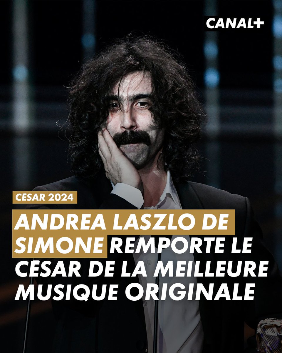 Bravo à Andrea Laszlo De Simone qui remporte le César de la meilleure musique originale pour "Le Règne animal". 🏆 #césar2024