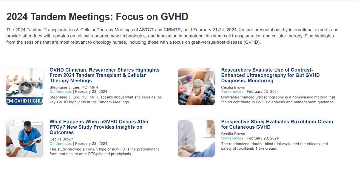 📚 Looking for some reading this morning? 

📰 It's a great time to catch up on #Tandem24 news!

➡️ Find our #GVHD and #BMT coverage here: buff.ly/3SOoHQk 

#bmtsm #Tandem2024
