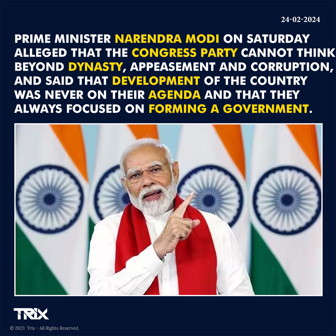 'PM Modi Accuses Congress of Prioritizing Dynasty Over Development'.

#PMModi #Congress #DynastyPolitics #Appeasement #Corruption #Development #IndianPolitics #Election2024 #PoliticalCriticism #NationBuilding #India #Politics #GovernmentAgenda #trixindia