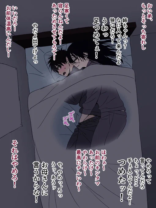 冬の寒い夜に勝手にベッドにもぐりこんでくる姉ちゃん 