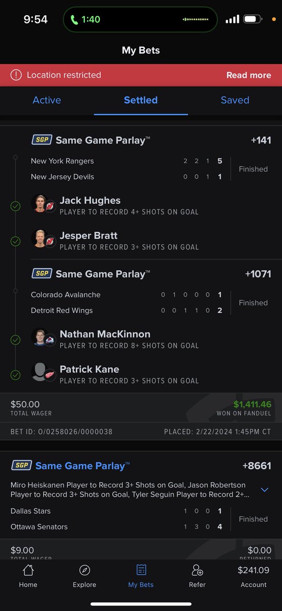 T__Richierich's tweet photo. @cookitup31 Tailed‼️ I also cooked up a nhl play same play I hit 2 days ago https://t.co/suFOUTfYey