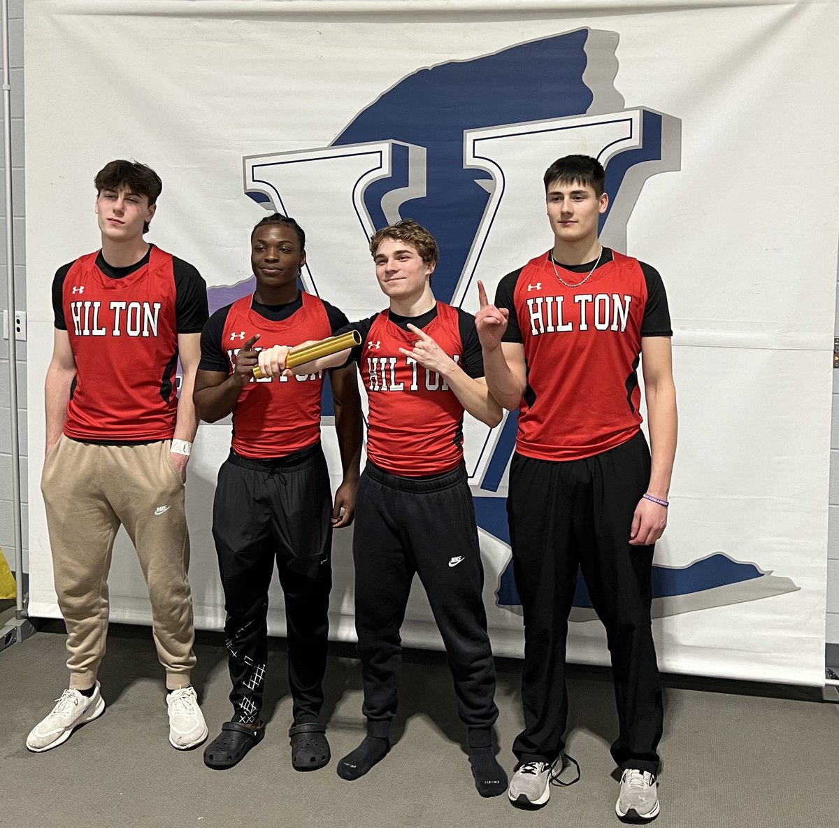 Congratulations to all of our <a href="/HiltonTrack/">Hilton Track</a> athletes who are moving on to the New York State Championship!
Alexis Gerig - PV
Manny Robinson - TJ
4x200 - Jake, Jason, Robert, Bobby
4x400 -  Luke, Lucas, Promise, Nolan
<a href="/HiltonCadets/">Hilton Athletics</a>