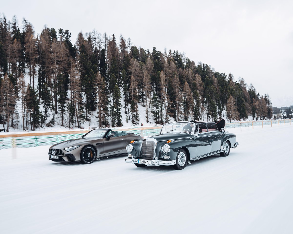 When you didn‘t bring your ice skates, but @MercedesAMG & #MBclassic got you covered. #MercedesBenz #MercedesAMG #SL #W189