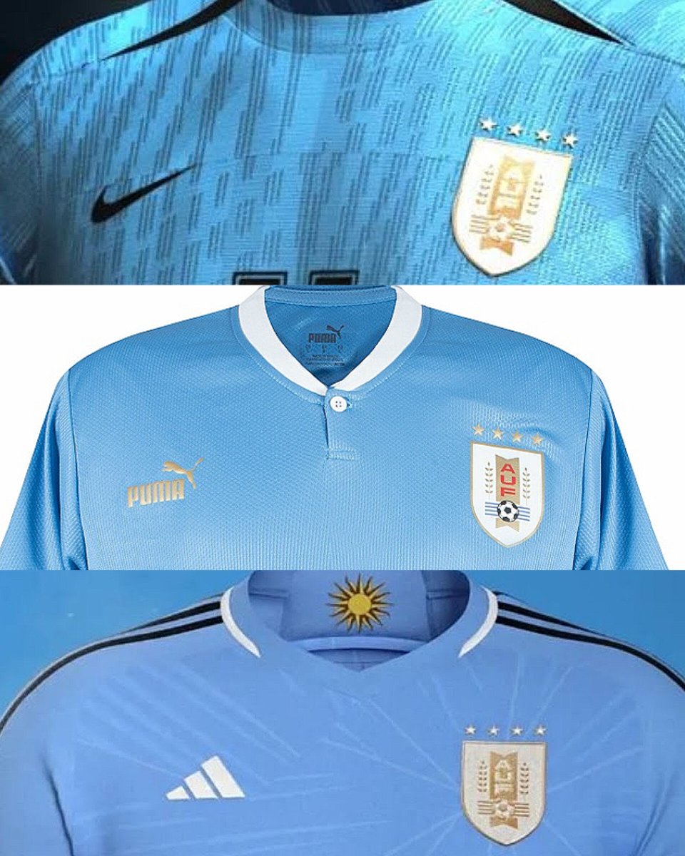 Misticauruguaya's tweet photo. 🇺🇾👕 Sabiendo las 3 opciones más fuertes que maneja hoy @AUFOficial para vestir a la Selección (Puma, Nike y Adidas).

⁉️ ¿Cual marca te gustaría que vistiera a URUGUAY los próximos años? https://t.co/ORnj0tdzuZ