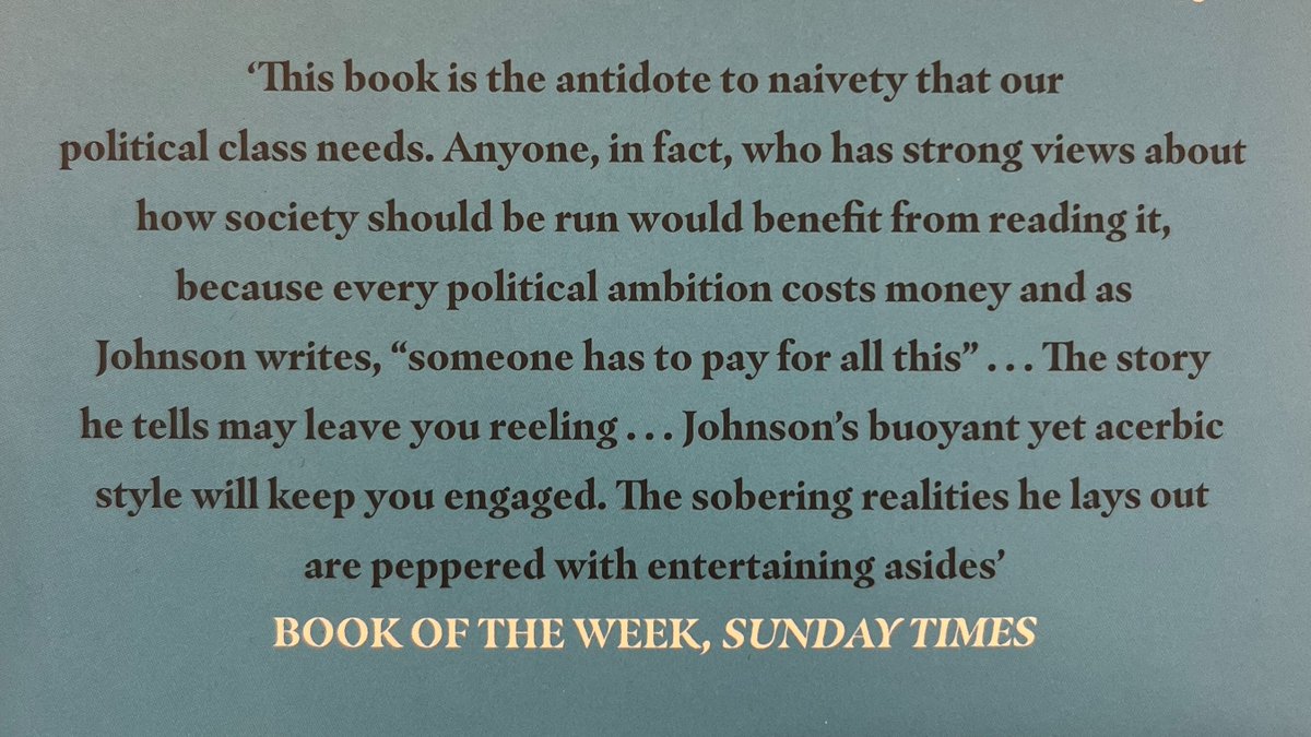 I've ended up writing the pull quote for @PJTheEconomist's paperback. It's an essential guide to Britain's accounts that contains the unmistakeable message REFORM COUNCIL TAX in heavily implied caps. thetimes.co.uk/article/follow…