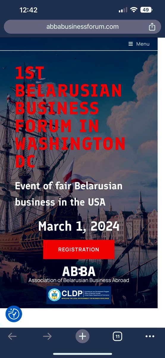 🌟 Exciting News Alert! 🌟 
Don't miss out on the First Belarus Business Forum in Washington DC on March 1, 2024! 
Join us as we pave the way for new opportunities, collaborations, and growth.
#BelarusBusinessForum #WashingtonDC #ABBA

REGISTRATION 👉🏻 abbabusinessforum.com