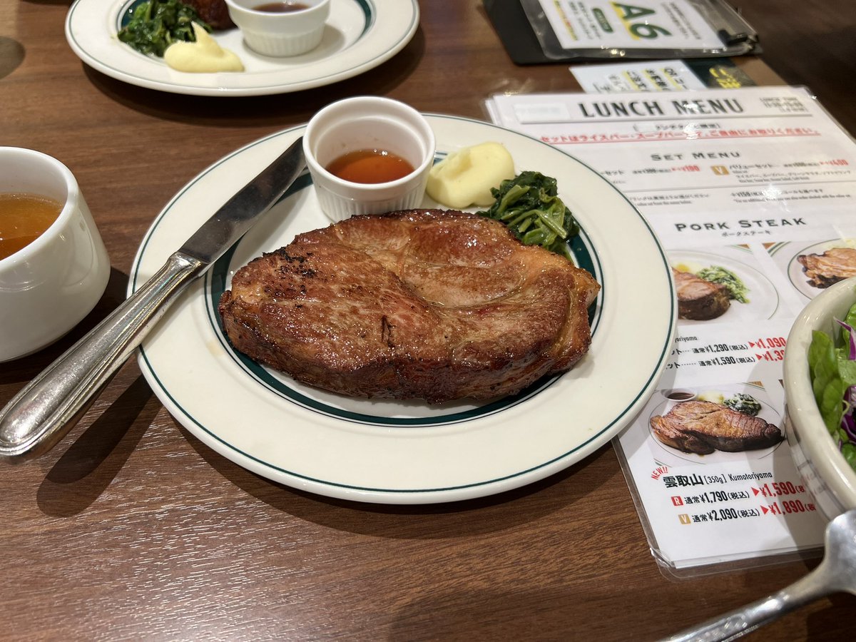 red_for's tweet image. 今日はマロリーポークステーキに行ってきました✨

美味しかった😋