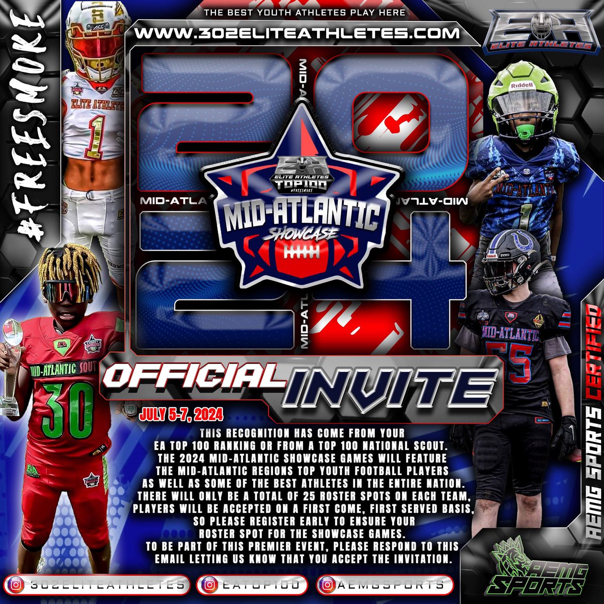 Invitation accepted. Time to prove my top 100 national ranking by competing with and against the best in the country in my class (2029). Middle Linebacker and Tight End coming 🔥