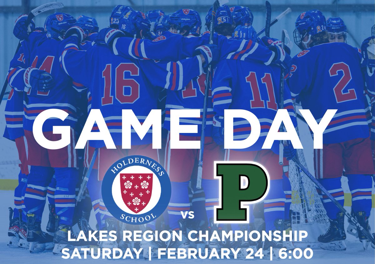 Game Day! It's Championship Saturday as the Bulls welcome Proctor to town for the Lakes Region Finals. Puck drop is set for 6:00 pm. Go Bulls!

🏆 Lakes Region Championship
🆚 Proctor Academy
⏰ 6:00 pm
📍 Holderness, NH
💻 holderness.org/athletics/live…