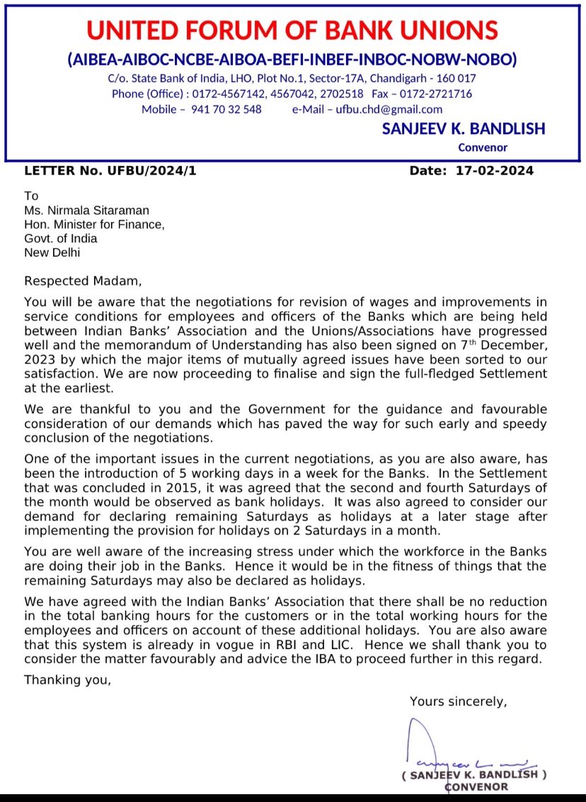 Everyone demands #5DaysBanking
<a href="/nsitharaman/">Nirmala Sitharaman</a> <a href="/DFS_India/">DFS</a> <a href="/ChVenkatachalam/">CH VENKATACHALAM</a> <a href="/RBI/">ReserveBankOfIndia</a> <a href="/narendramodi/">Narendra Modi</a>