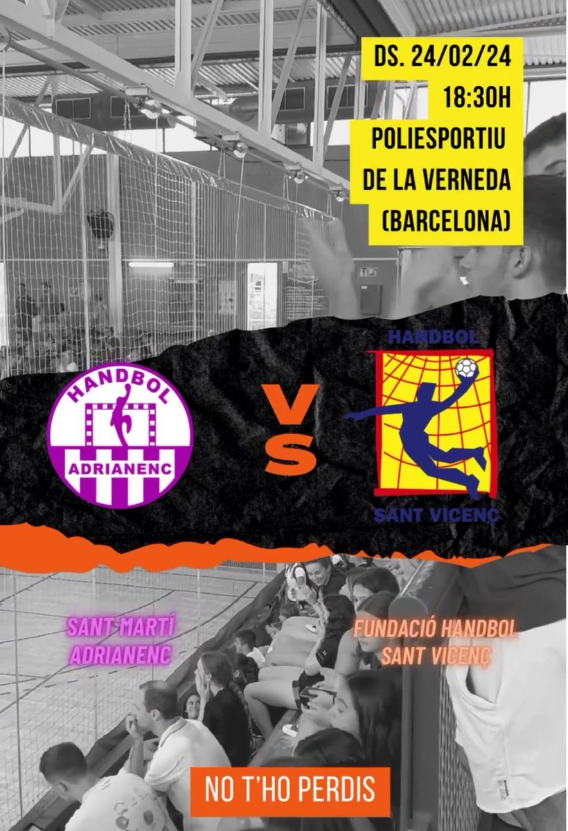 Maikel_Nunyez's tweet photo. #GameDay
🏆 1a Nacional - Grupo D - J. 22
🏟 Complex Esportiu La Verneda
📍 Barcelona
📅 24/02/24
🆚 @SAdrianenc
🕕 18:30 h
📺 RRSS de H. Sant Martí Adrianenc
#handbol #balonmano #golsamblama #santvicençdelshorts #CrearYConstruir https://t.co/o1uEv6PcUc