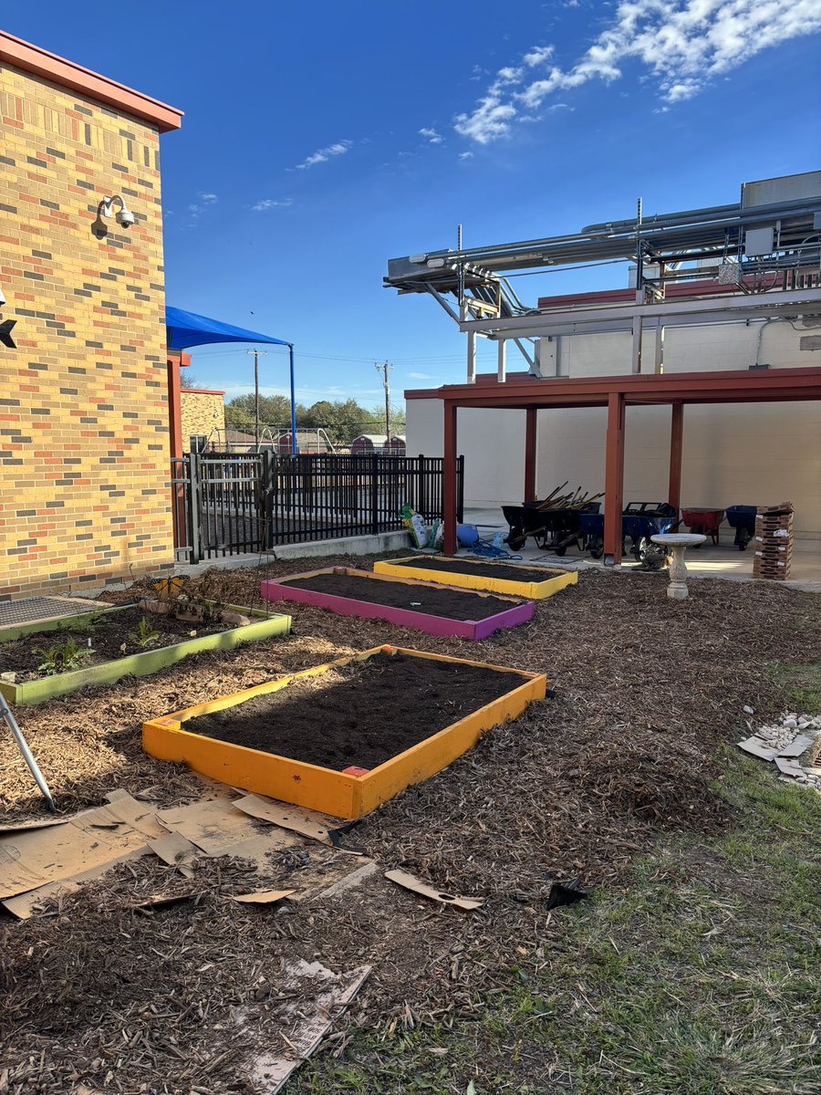 Our garden is almost done! Big thanks to all the teacher and parent volunteers helping to make our space green again! <a href="/NISDGlenn/">Glenn Elementary</a>