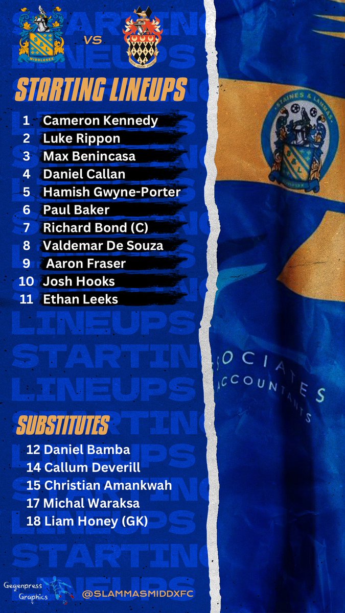 SLammasMiddxFC's tweet photo. And here’s todays starting line-up to take on @afc_rh94
#UTSL | #SLFCvsAROY https://t.co/A6odntVFfI