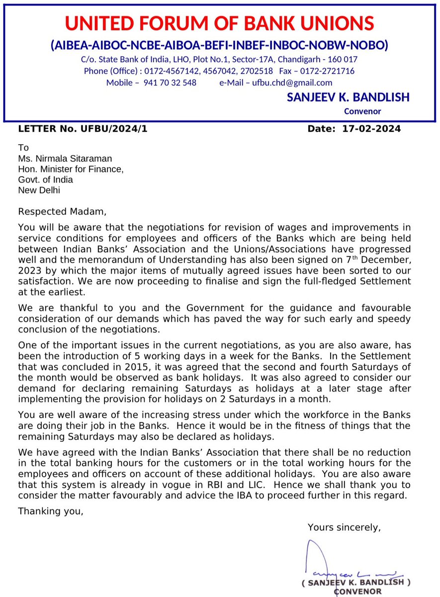 Indian PSB staff deserve better! 🏦 #5DaysBanking is the global norm, yet our dedicated bankers endure 6 days of grueling, 10-12 hour shifts, leading to demoralization, despair, and even suicidal thoughts. It's time for change! @DFS_India, implement #5DaysBanking NOW! @RBI