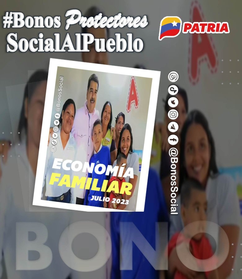 🚨 #AHORA: Inicia la entrega del #BonoEconomíaFamiliar (febrero 2024) a través del #SistemaPatria enviado por nuestro Pdte. <a href="/NicolasMaduro/">Nicolás Maduro</a>.

📌 Monto en Bs. 108,00 

✅ Este beneficio es entregado las primeras y última semana de cada mes.

<a href="/BonosSocial/">Bonos Protectores Social Al Pueblo</a>
#UniónSoberaníaYBienestar