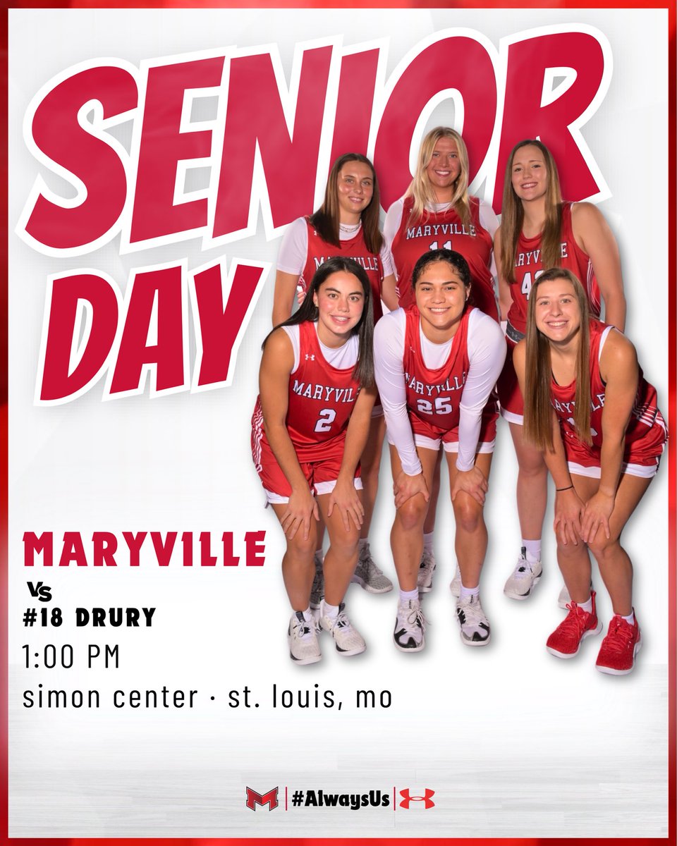 𝙎𝙀𝙉𝙄𝙊𝙍 𝘿𝘼𝙔‼️

🆚 #18 Drury
⏰ 1:00 PM
📍 Simon Center

💻 ($) glvcsn.com/maryville
📊 maryvillesaints.com/sidearmstats

#BigRedM | #AlwaysUs