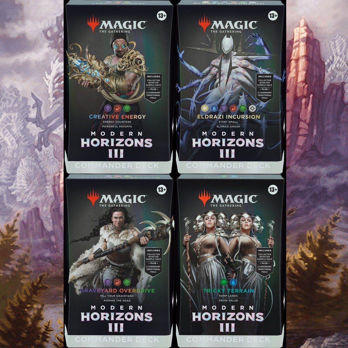 So 1 obvi very funny that "modern" horizons has commander precons But 2 and  most importantly: these are MH precons, these are going to be fucking  CRACKED right? Are we finally going