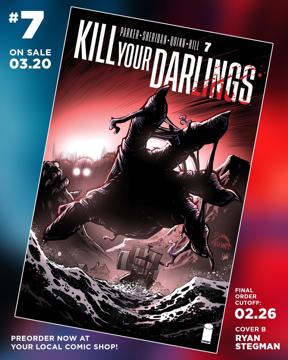 Fantasy turns to nightmare as Rose embraces her fate in the PENULTIMATE ISSUE of KILL YOUR DARLINGS from @imagecomics. 🥀✨💀 Let your retailer know you want copy of ISSUE 7 by THIS MONDAY (2/26). (Featuring one of my favorite covers for the series from @ryanstegman.)