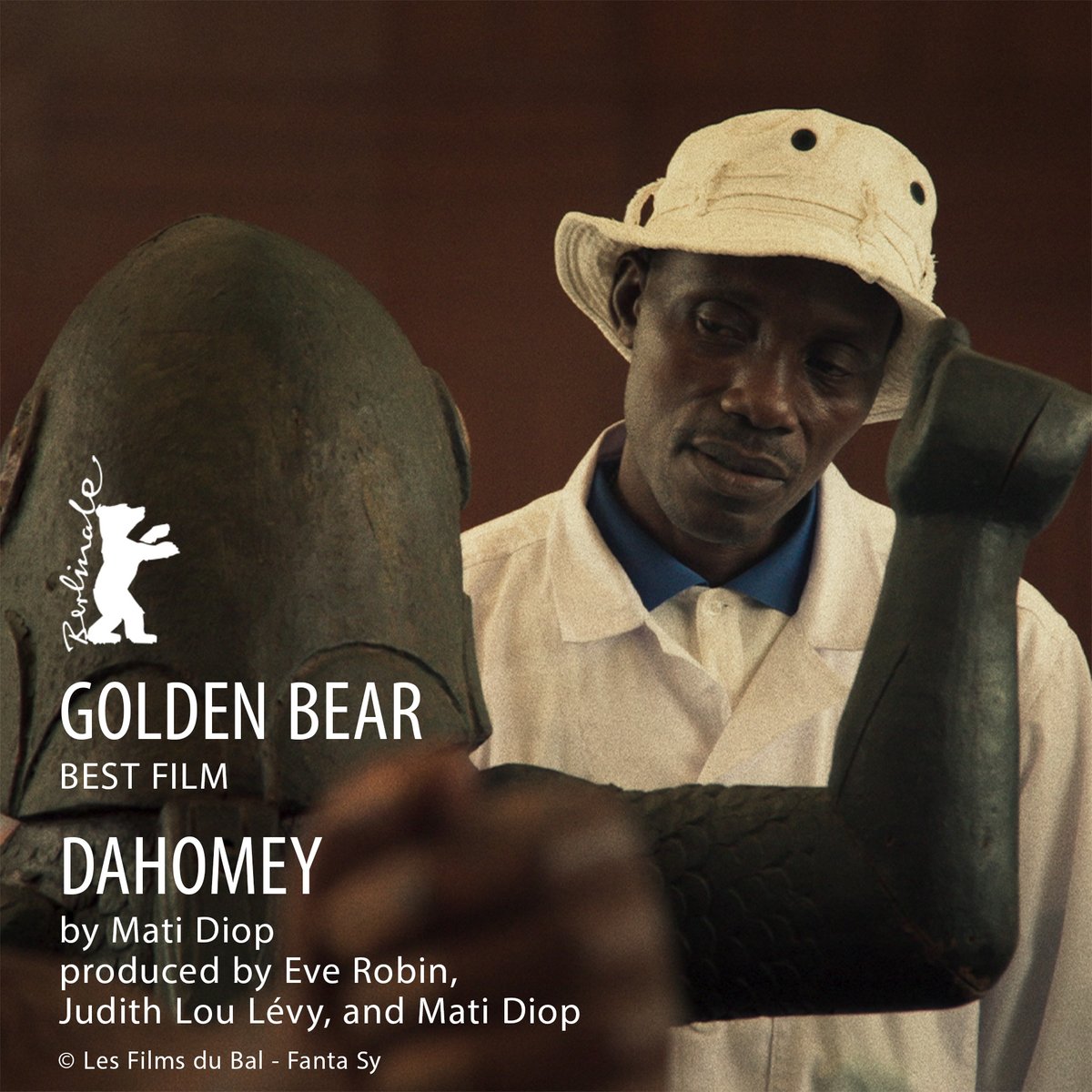 The Golden Bear for Best Film goes to “Dahomey” directed by Mati Diop and produced by Eve Robin, Judith Lou Lévy, and Mati Diop. Congratulations! Discover all info on the winners, awards, and juries here: bit.ly/BerlinaleAward…