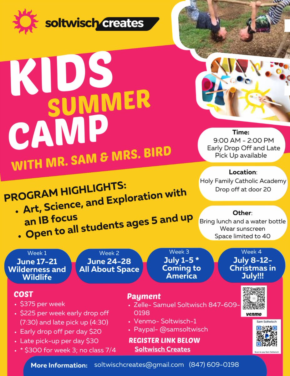 HFCAcademy's tweet photo. HFCA is the only IB World School in the NW suburbs. Check out this summer camp where students ages 5-13 can experience this innovative approach to teaching and learning that fosters curiosity, critical thinking, and global awareness. Spots are limited so sign up today. #IBO https://t.co/ktnR7IUjTT